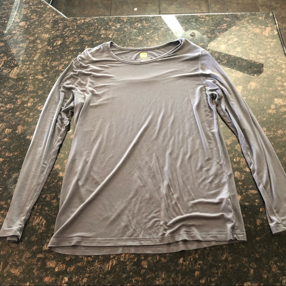 Gray Wonderwink Silky Underscrub Long-sleeve LARGE